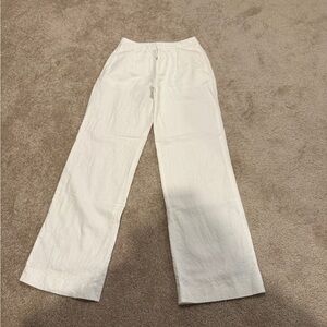 J. Crew white linen wide leg pants